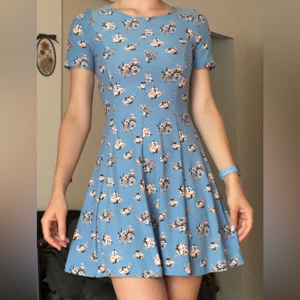 New Look blue floral skater dress